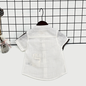 Vêtements d'été personnalisés en coton et lin pour tout-petits garçons, chemises et shorts pour garçons, vêtements pour garçons avec bouton - Product Image 3