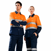 Chemise de travail personnalisée à manches longues en pur coton, légère, réfléchissante et durable pour l'usine et le travail en extérieur