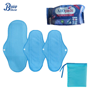 Babyshow Lot de 4 Serviettes Hygiéniques Maternité Réutilisables en Polaire Super Absorbantes Respirantes Anti-Fuites avec Ailettes <span class=keywords><strong>pour</strong></span> Femmes - Product Image 1