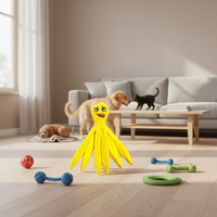 Nouveauté Jouets en peluche pour chiens en forme de pieuvre souriante amusante, jouets interactifs en papier froissé pour chats et chiens, vente en gros