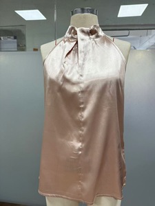 Nuevo Chaleco de Verano 2026 para Mujer, Color Puro, Cuello Halter, Sin Mangas, Chaleco de Satén con Simulación de Seda - Product Image 2