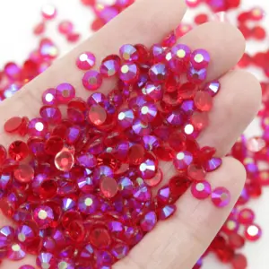 2MM Jelly Rhinestones 1000 OR 5000 per Container Non-hotfix Flatback  Faceted Resin AB Rhinestones SS8 Embellishment 