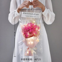 Nouveau bouquet de fleurs LED de luxe, idées cadeaux pour la Saint-Valentin et la Journée de la femme, 7 roses en savon et fleurs séchées, cadeaux créatifs