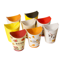Boîte d'emballage pour frites en papier kraft, boîtes à emporter pour frites, poulet frit, boîte à frites personnalisée