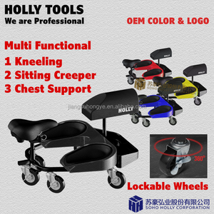 Nouveau scooter <span class=keywords><strong>de</strong></span> jardin avec siège genouillères chariot roulant rembourré genouillère et outil bac <span class=keywords><strong>de</strong></span> rangement boîte <span class=keywords><strong>plateau</strong></span> jardin roulant genouillères siège - Product Image 3