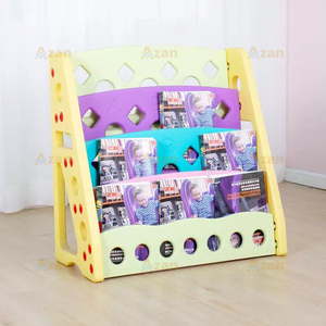 Étagère à livres en plastique pour enfants, <span class=keywords><strong>pyramide</strong></span> anti-basculement, bords arrondis en PE, sans bavures, grande capacité, pour la maison, la maternelle - Product Image 5