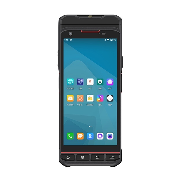 5.5 Inch Android 10.0 Rugged PDA with NFC 4GB RAM 1D/2D Barcode Scanner Built-In Receipt Printer Waterproof PDAs