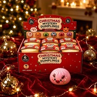 Vente en gros Jouet Squishy de Noël en forme de boulette, Jouet à presser en TPR, Balle anti-stress, Jouet sensoriel Fidget, Boîte mystère Père Noël Bonhomme de neige