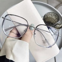 QUEJOEY, nuevas gafas ópticas de gran tamaño de estilo coreano para mujer, gafas con bloqueo de luz azul, gafas graduadas ultraligeras