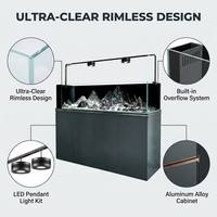 Grand aquarium rectangulaire en verre ultra-clair avec système de filtration 160-360L, sur mesure, luxe, pour salon