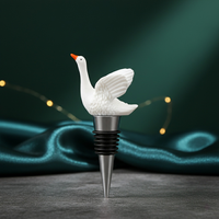 Bouchon de vin rouge Qijun Swan en résine moulée, décoration artistique créative en forme d'oiseau, ornements de vin, bouteille scellée fraîche
