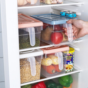 संभाल के साथ प्लास्टिक पारदर्शी रेफ्रिजरेटर Crisper आयताकार घरेलू भंडारण बॉक्स - Product Image 4