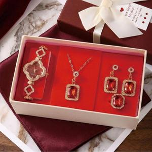 Ensemble de bijoux de luxe FX pour femmes, montre et collier avec diamants, cadeau idéal pour les meilleures amies, la Saint-Valentin, Noël, bague, collier, boucles d'oreilles - Product Image 5