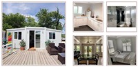 Maison préfabriquée extensible en conteneur, 3 chambres, design moderne du milieu du siècle, certifiée CE, villa de vacances en plein air