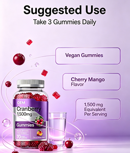 Gomitas de Extracto de Arándano Rojo OEM para la Salud Inmunológica, Sin GMO, Sin Gluten, GMP 70, Veganas - Product Image 2