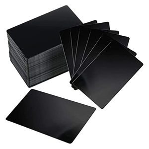 Cartes de visite professionnelles en métal personnalisées, imprimées en typographie, plaquées nickel noir traditionnel, colorées, épaisseur 0,8 mm et 1,0 mm, logo personnalisé gravé au laser - Product Image 2
