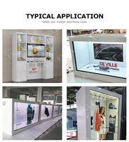 Écran lcd transparent 21.5 32 43 49 pouces lcd 3d publicité hologramme vitrine armoire transparente avec écran interactif