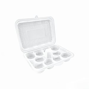Bandeja de 10 compartimentos para Xiaolongbao con tapa, tipo concha, para llevar, contenedor desechable de PP para Shaomai, dumplings al vapor y dim sum - Product Image 6