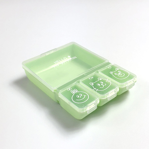 Cajas dispensadoras de pastillas de viaje de plástico rectangulares de 4 compartimentos, contenedor organizador para el hogar a un precio asequible - Product Image 1