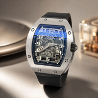 Montre automatique squelette de sport pour homme en titane ultra-mince de luxe