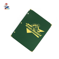 Couverture de menu de restaurant imperméable avec logo personnalisé, en cuir, avec pages intérieures en PVC