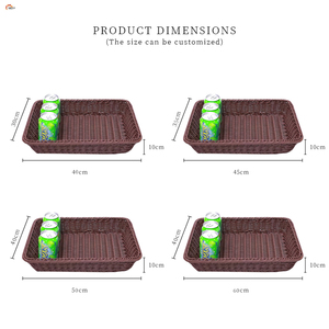 Xlw Bán Buôn Tay Dệt Lưu Trữ Nhà Nhựa <span class=keywords><strong>Wicker</strong></span> Mây Bánh Mì Trái Cây Nhỏ Lưu Trữ Giỏ - Product Image 4