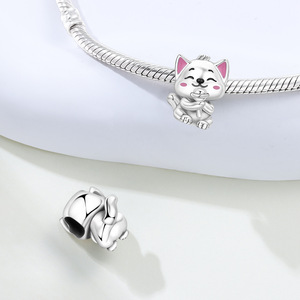 Original <b>Cute</b> White Brass Beaded <b>Bracelet</b> — Lollipop Cat DIY Jewelry, Personalized Accessories for Women - Product Image 5