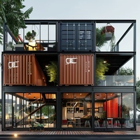 Maison de conteneur plate moderne de luxe de 40 pieds petite maison en bois structure en acier comprend une salle de bain cuisine-pour magasin de supermarché