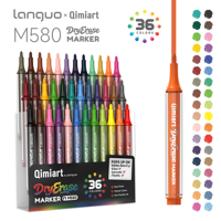 LANGUO – ensemble de marqueurs pour tableau blanc, 36 couleurs, stylos effaçables à sec, pointe fine, faible odeur, fournitures de papeterie pour bureau et école