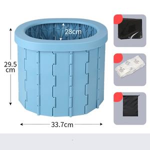 캠핑을위한 휴대용 화장실 휴대용 접이식 변기 뚜껑 여행 방수 포르타 변기 자동차 화장실 양동이 변기 - Product Image 3