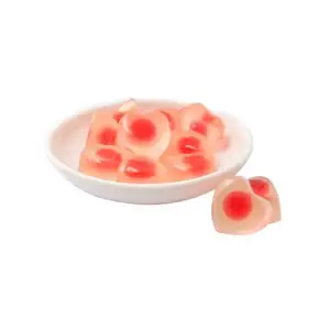 wholesale custom cute love heart shaped strawberry flavored sweet sugar free candy functional gummy