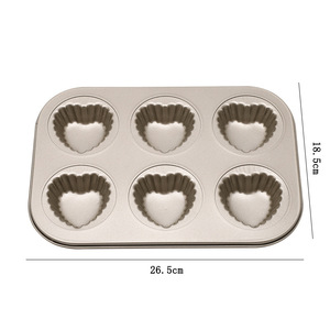 Heart Shape Cake Mold 6 Cavity Non Stick Baking Pan Oven Safe For Cake Making - Product Image 1