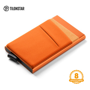 TILONSTAR TVC104 Tarjetero Delgado de Aleación de Aluminio Naranja con Bloqueo RFID y Sublimación - Product Image 1