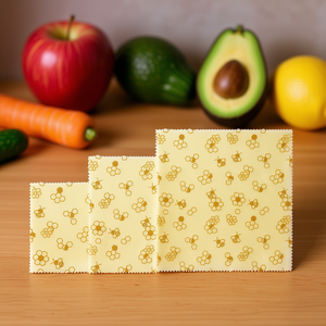 Beeswax Wrap Set 3 Pieces 18x20 Cm 25x28 Cm 33x35.5 Cm Reusable Food Cover For <b>Kitchen</b> <b>Storage</b> - Product Image 3