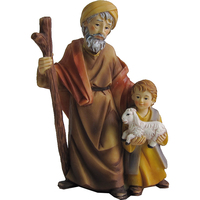 Figuras de Natividad de Anciano con Niño ZICOM Alemania, 15 cm, Modelo de Juguete Navideño 9069-K184-55
