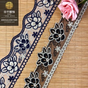 Ribete de encaje de malla azul zafiro de 6.5 cm, estilo colorido, en stock para <span class=keywords><strong>Barbie</strong></span>, ropa infantil y accesorios de tela para sofá - Product Image 1