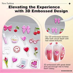 12 Hojas <span class=keywords><strong>de</strong></span> Pegatinas para Uñas del Día <span class=keywords><strong>de</strong></span> San Valentín, Calcomanías 3D en Relieve Autoadhesivas con Diseño <span class=keywords><strong>de</strong></span> Lazo <span class=keywords><strong>de</strong></span> <span class=keywords><strong>Amor</strong></span> Rosa y Rojo para Mujeres y Niñas - Product Image 6