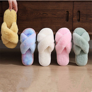 Pantuflas Cálidas de Invierno para Mujer, Pantuflas Abiertas para Interiores, para el Hogar, Bodas, Suaves, Cómodas, Peludas, para Mujer - Product Image 5