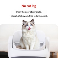Toilette automatique intelligente pour chat avec grande capacité, auto-nettoyante, télécommande