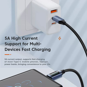 Câble de données tressé en Nylon Bio Type C charge rapide câble Pd 100w matériau tressé puissance numérique Usb C Port d'affichage Lcd pour <span class=keywords><strong>Macboo</strong></span> - Product Image 6