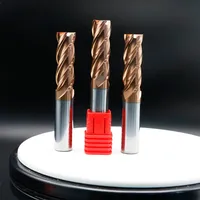 Fraise carrée en carbure monobloc 3/4 dents, revêtement AlTiN, pour usinage CNC de l'acier