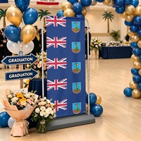 Drapeau de Montserrat personnalisé, toile de fond pliable en polyester multi-tailles, pour célébrations à domicile, cabine photo et fêtes de famille