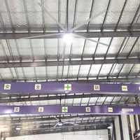 3 ans de garantie Ventilateurs de plafond industriels HVLS pour la ventilation d'entrepôt avec lumière LED