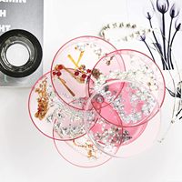 Boîte de rangement rotative pour cosmétiques à plusieurs tiroirs, boîte organisatrice de bijoux en cristal rond en plastique pour la maison