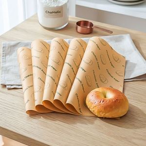 Customize Design Eco-friendly <b>Waxed</b> Greaseproof PE Coating Recyclable Sandwich Bread Wrap Bread Sandwich <b>Paper</b> Packaging - Product Image 3