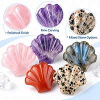 Coquille sculptée en cristal naturel et agate de 30 mm, décoration artisanale en pierres précieuses, cadeau de collection