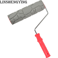 LSY10 ''Rouleau de peinture à motifs pour décoration murale Classic Brick Embossing Texture Rubber Roller Decorative Household DIY