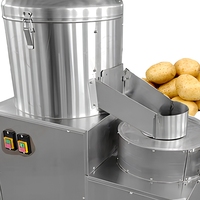 Éplucheuse de pommes de terre rotative commerciale en acier inoxydable 304 avec pulvérisation d'eau, roues mobiles, faible risque de dommages aux racines, pour hôtels et cantines