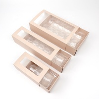 Boîte en papier pliable pour macarons, biscuits, desserts, avec fenêtre de visualisation et tiroir coulissant, capacité 3, 6 ou 12 unités
