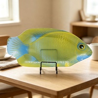 Service de vaisselle minimaliste en porcelaine à motif de fruits en forme de poisson, assiettes de fête pour enfants